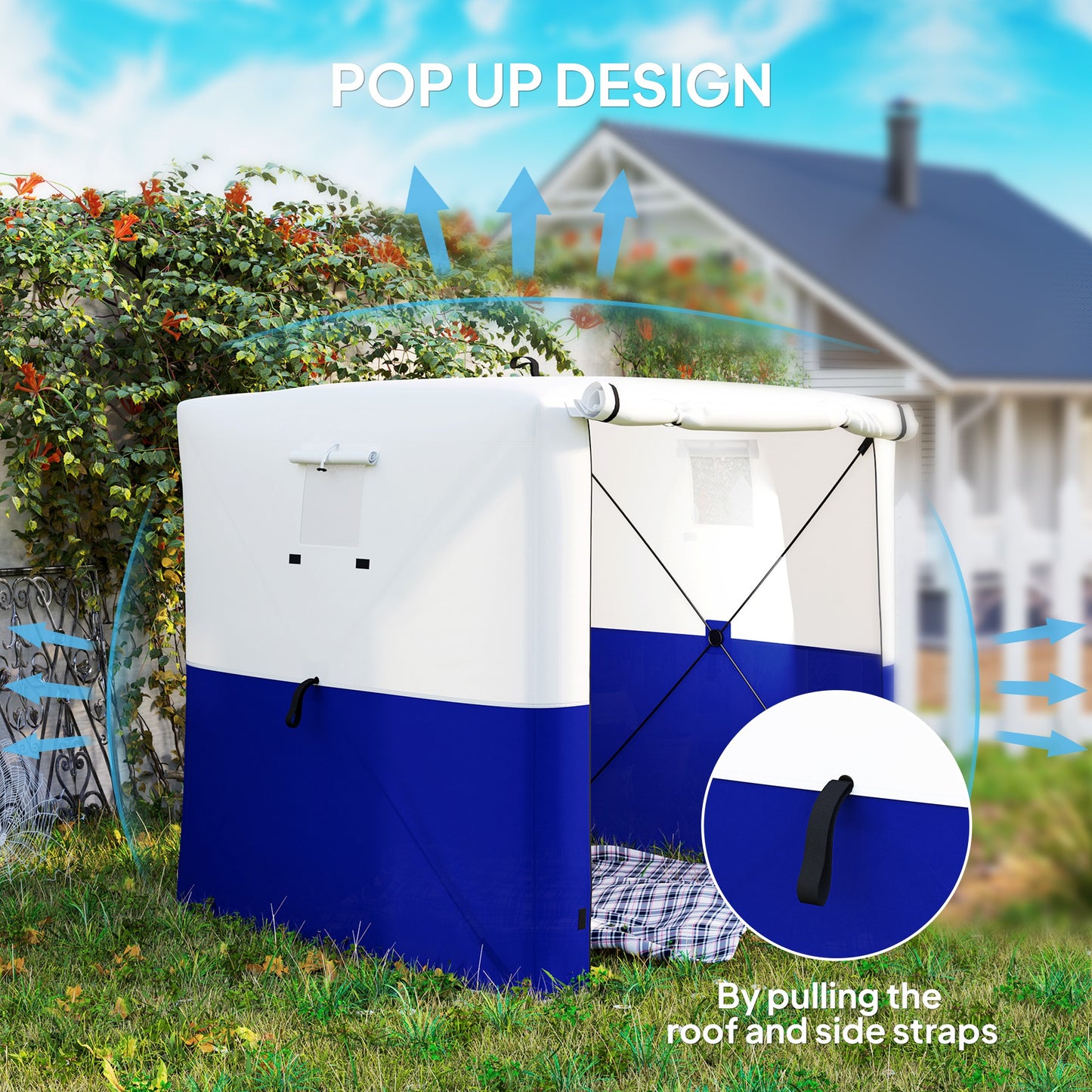 Outsunny 2 x 2m Pop-Up Gazebo, with Accessories - Dark Blue