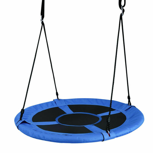 100cm Children Flying Saucer Tree Swing with Adjustable Rope-Blue