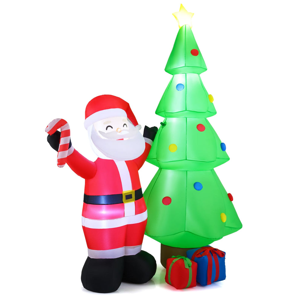 8 Feet Inflatable Christmas Tree with Santa Claus & Gift Boxes