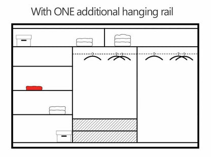 Vista High Gloss Large Mirrored Sliding Door Wardrobe - Black and White