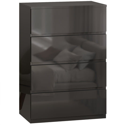 HOMCOM Chest of Drawers, 4-Drawer Storage Cabinets, Modern Dresser, Storage Drawer Unit for Bedroom