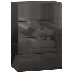 HOMCOM Chest of Drawers, 4-Drawer Storage Cabinets, Modern Dresser, Storage Drawer Unit for Bedroom
