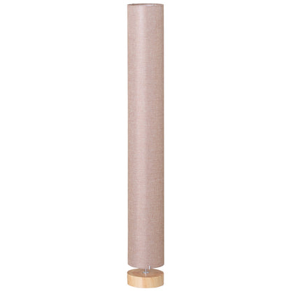 HOMCOM Floor Lamp for Living Room, 120cm Modern Standing Lamp with Linen Shade and Wooden Base, Cream