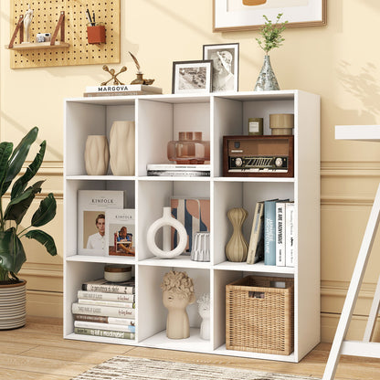 9-Cube Book Shelf Wooden Bookshelf Modern Bookcase Storage Organizer