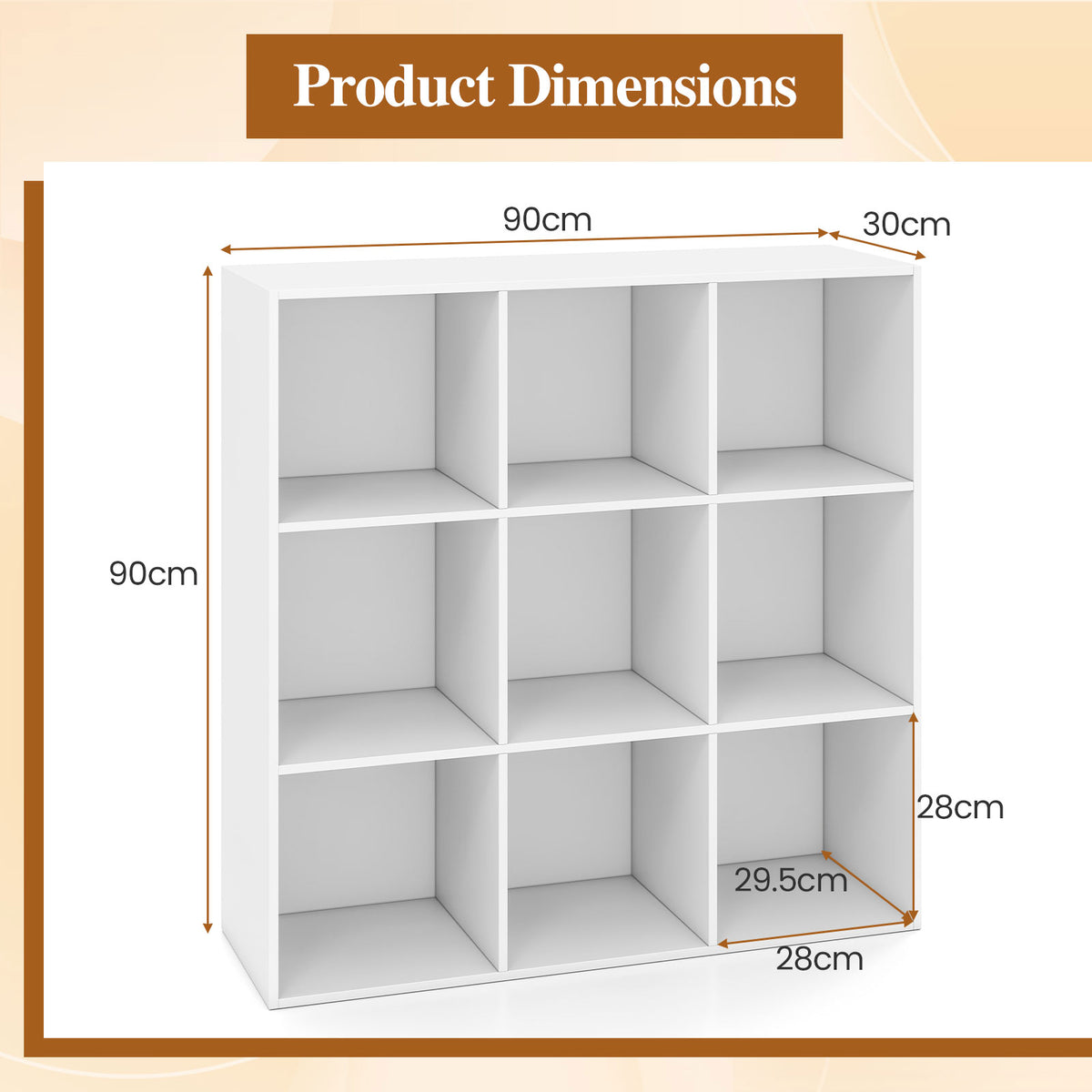 9-Cube Book Shelf Wooden Bookshelf Modern Bookcase Storage Organizer