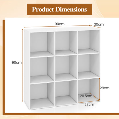 9-Cube Book Shelf Wooden Bookshelf Modern Bookcase Storage Organizer