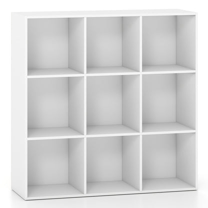 9-Cube Book Shelf Wooden Bookshelf Modern Bookcase Storage Organizer