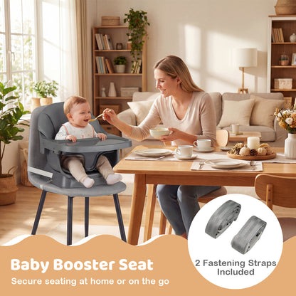 9-in-1 Convertible High Chair with Solid Wood Legs and Harness for Babies-Black