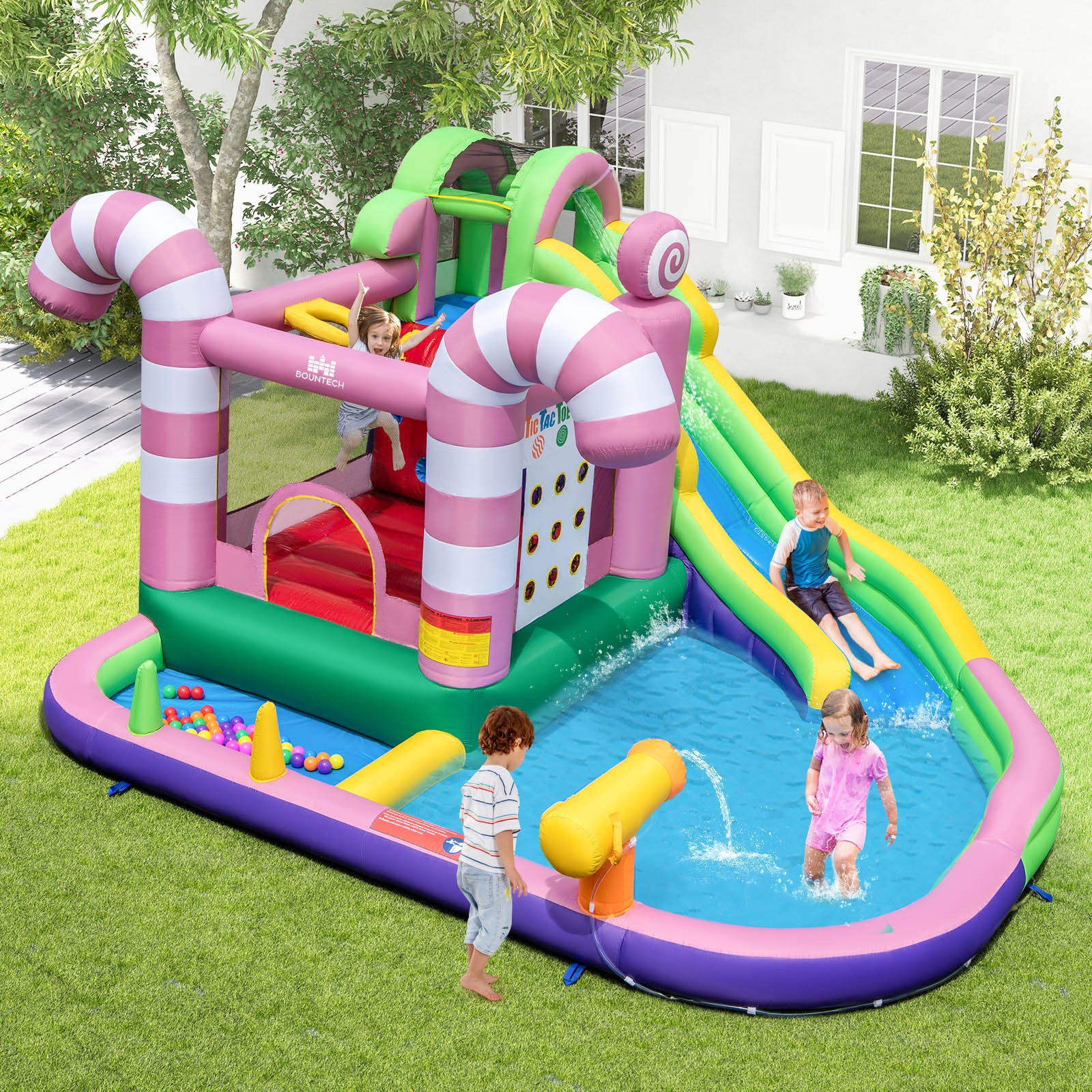 9-in-1 Inflatable Sweet Candy Water Bounce House