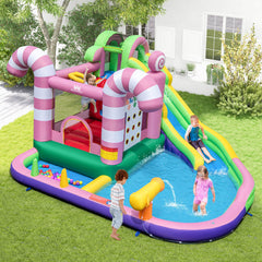 9-in-1 Inflatable Sweet Candy Water Bounce House