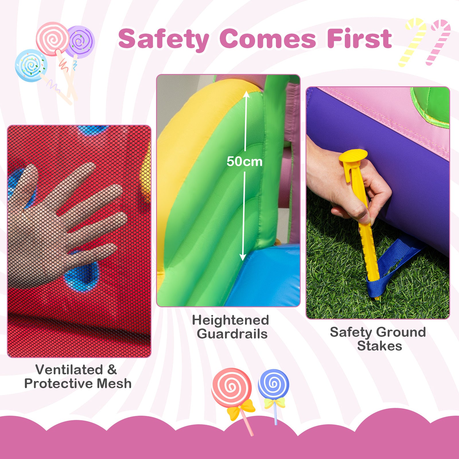 9-in-1 Inflatable Sweet Candy Water Bounce House