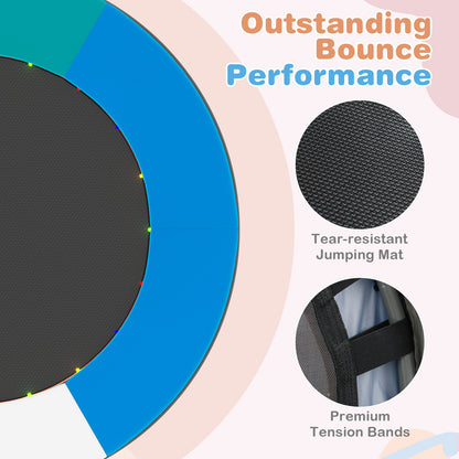 90 cm Folding  Mini Trampoline for Kids with Lights and Padded Safety Cover-Multicolor