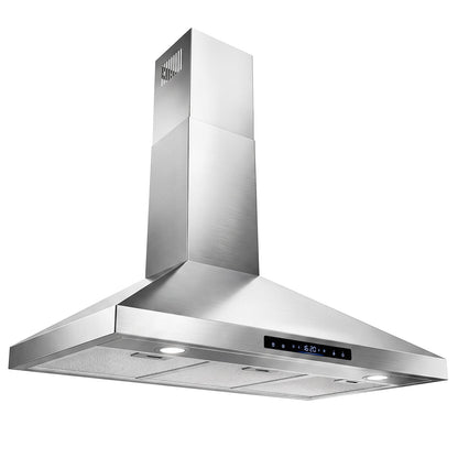 90 cm Wall Mount Range Hood 744 km/h-Sliver