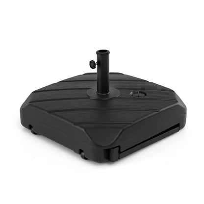 90 kg Fillable Patio Umbrella Base with Wheels and Telescopic Pull Rod