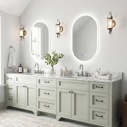 90 x 55 CM Lighted Mirror for Bathroom Wall Backlit Shatterproof Mirror