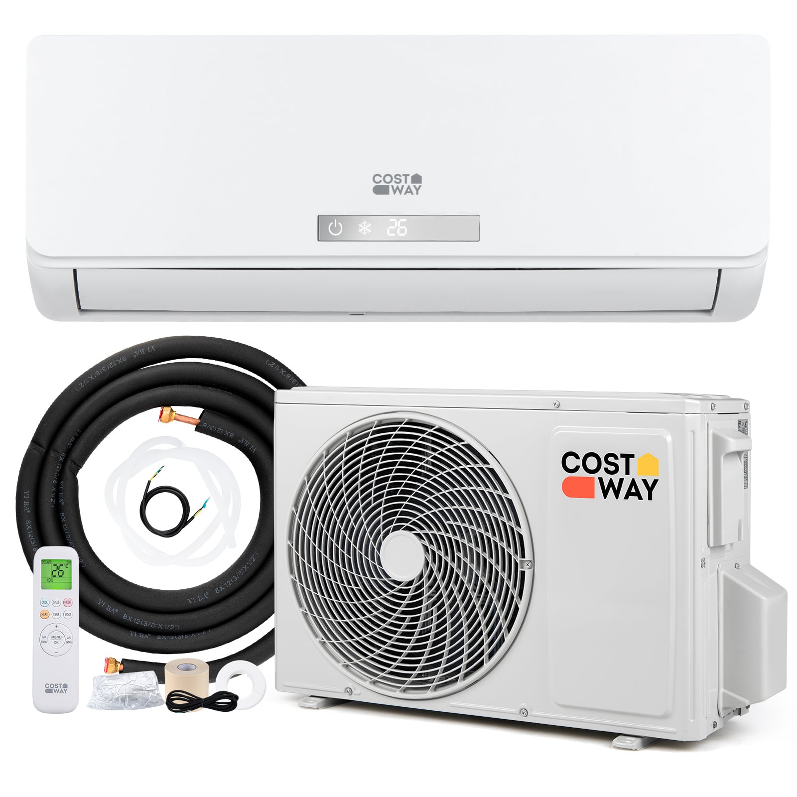 9000 BTU Mini Split Air Conditioner and Heater A++ Energy Efficient Split AC Cools Up to 42㎡