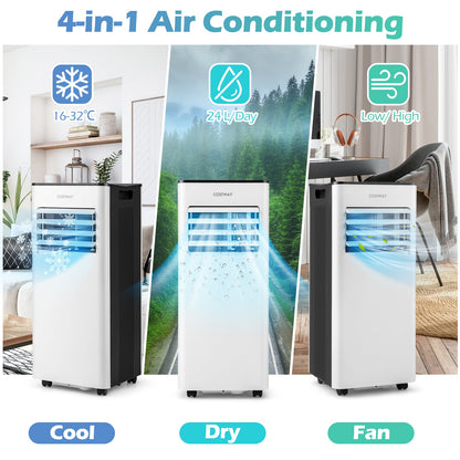 9000 BTU Portable AC 4-In-1 Air Conditioner with Dry and Fan Mode-Black