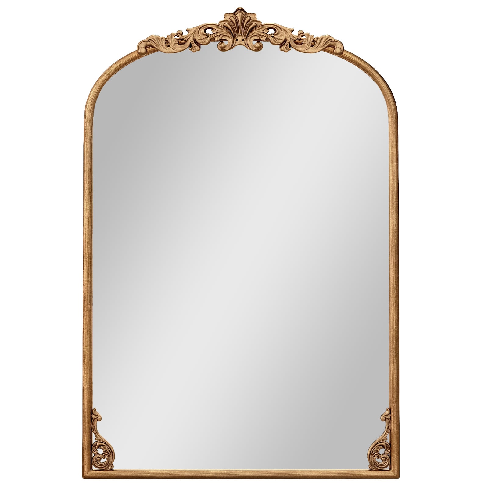 90 x 61cm Antiqued Gold Wall Mirror with Baroque Ornate Frame-M