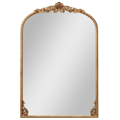 90 x 61cm Antiqued Gold Wall Mirror with Baroque Ornate Frame-M