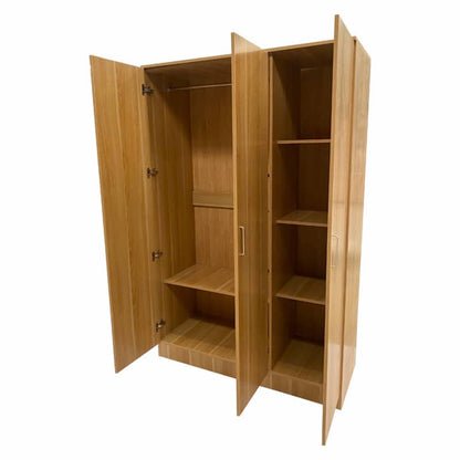 Wardrobe SLEEK 3 Door Wardrobe Oak Finish 120cm