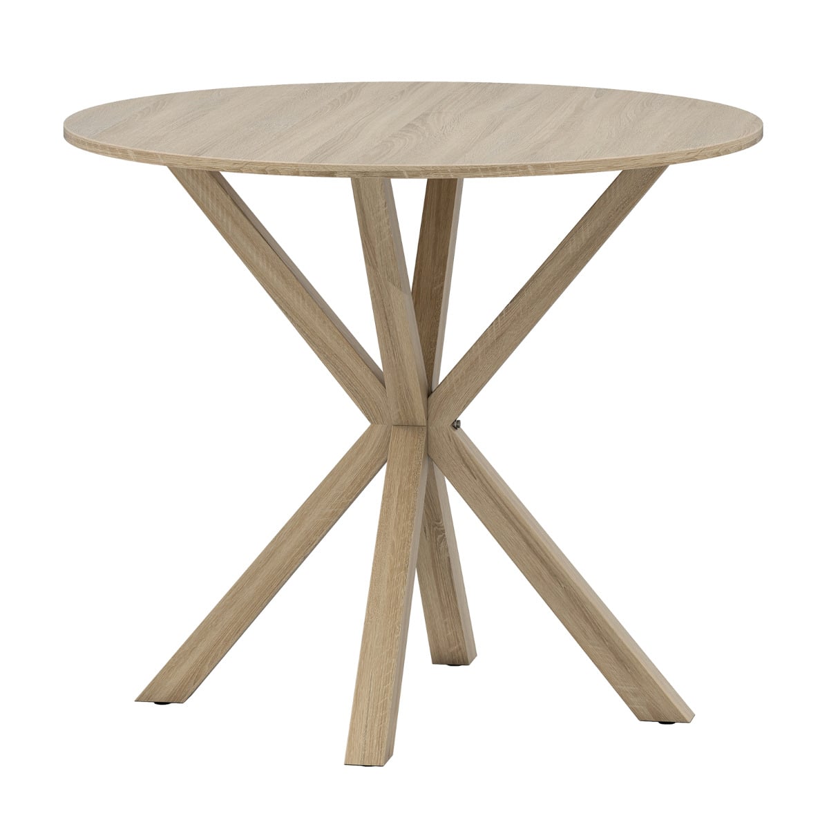 90CM Wood Dining Table with Intersecting Pedestal Base-Brown