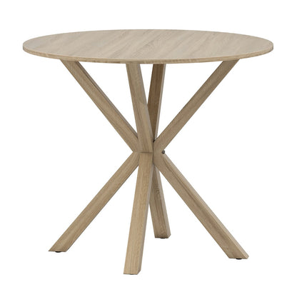 90CM Wood Dining Table with Intersecting Pedestal Base-Brown