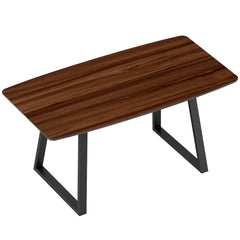 HOMCOM Extendable Dining Table Rectangular Wood Effect Tabletop for 4-6 People with Steel Frame & Hidden Leaves for Kitchen, Dining Room, Living Room