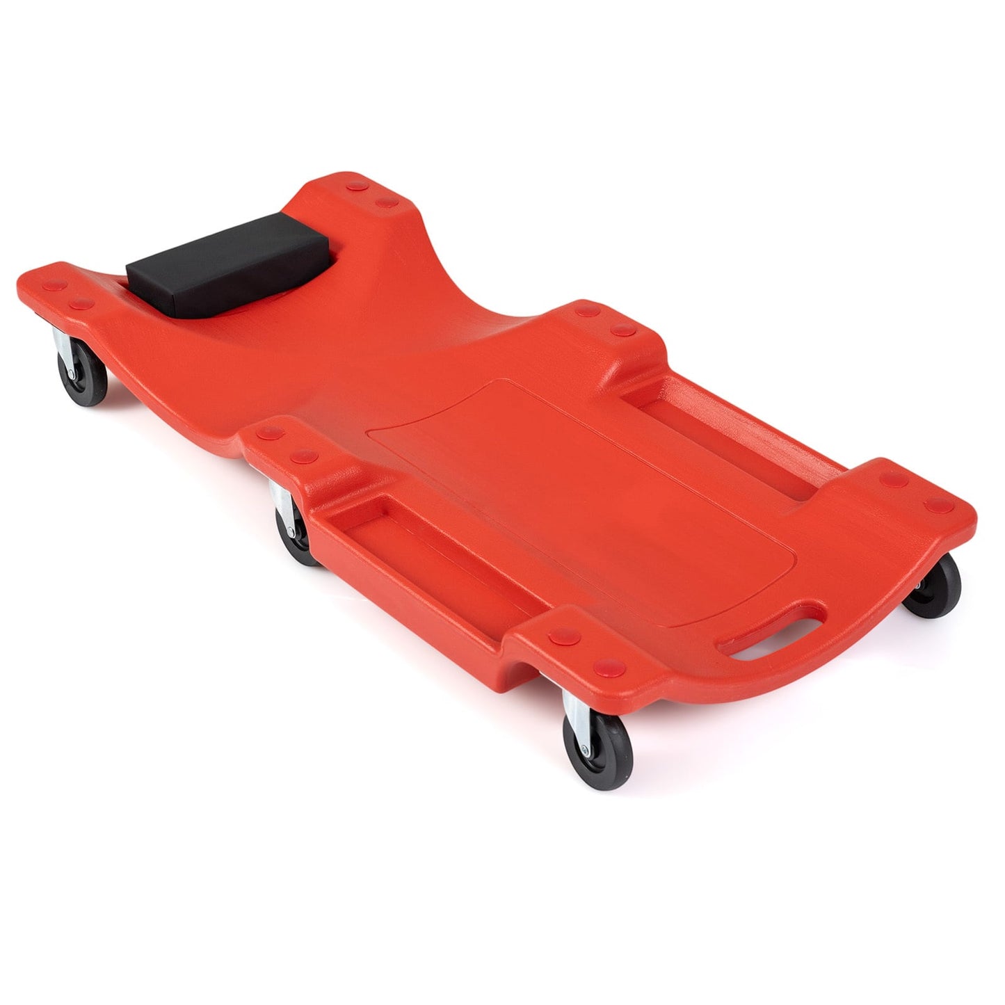 91 CM Low Profile Rolling Garage Creeper with Padded Headrest-Red
