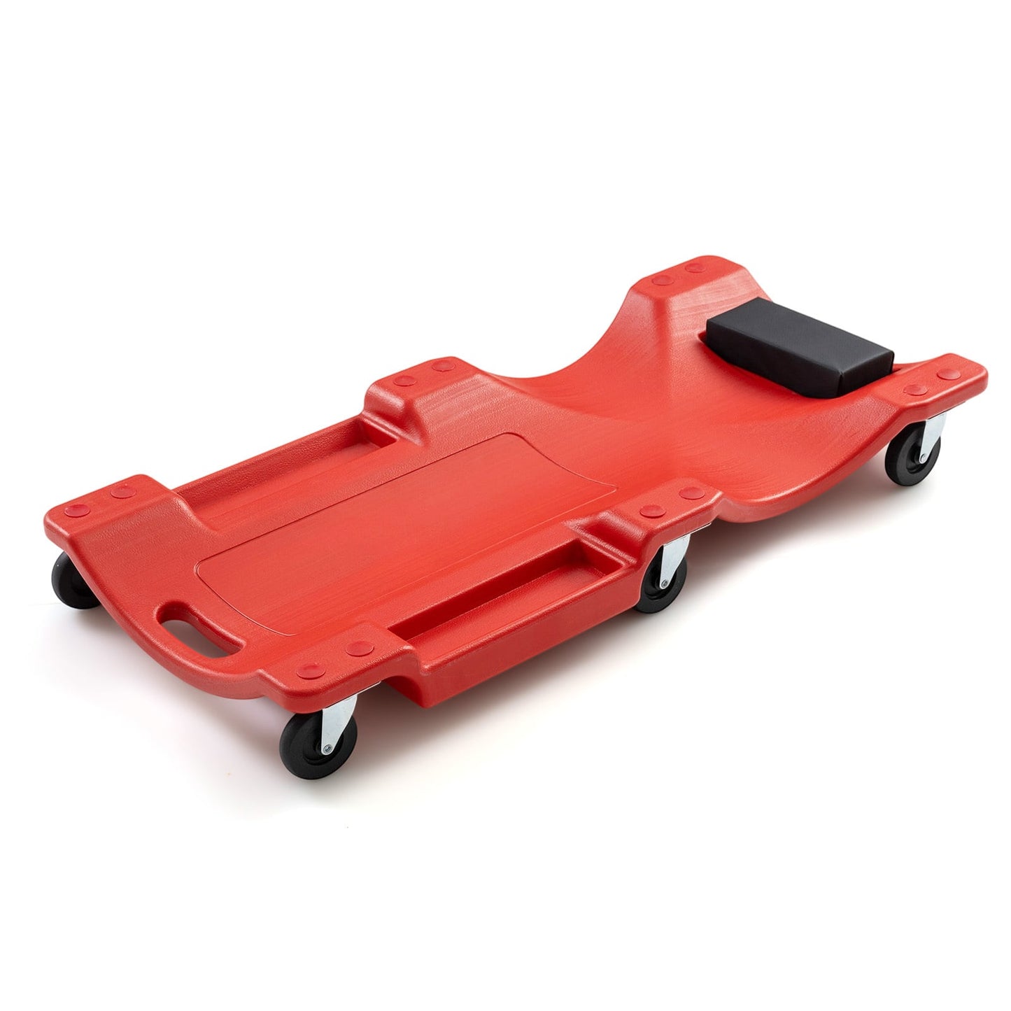 91 CM Low Profile Rolling Garage Creeper with Padded Headrest-Red
