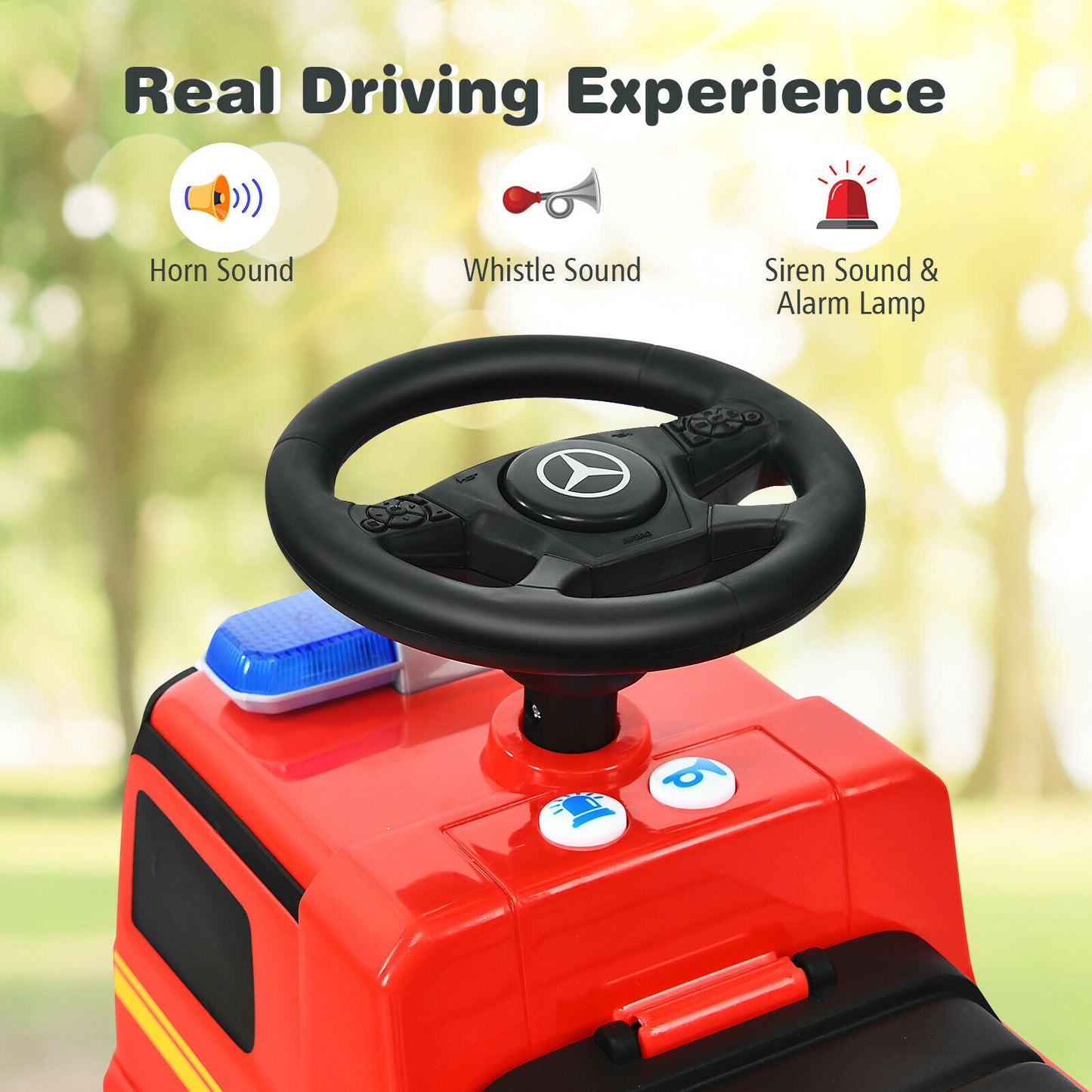 Kid's Ride On Push Car Licensed Mercedes Benz Firefighter