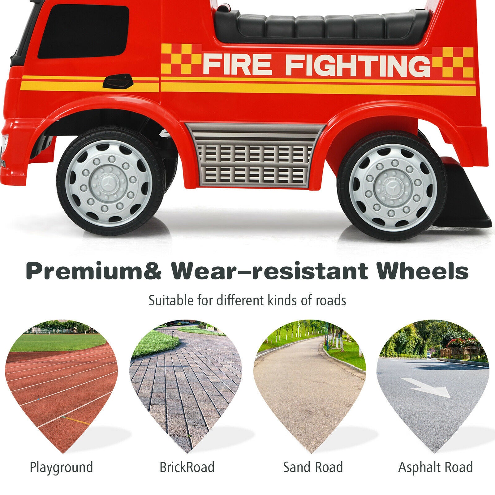 Kid's Ride On Push Car Licensed Mercedes Benz Firefighter