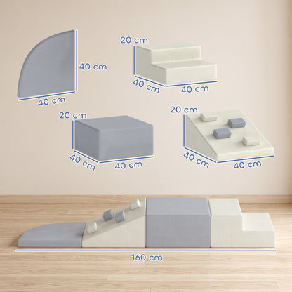 AIYAPLAY Soft Play Set, 4 PCS Climbing Blocks for Toddlers Indoor, PU Leather Baby Soft Play Equipment
