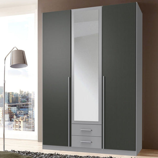 HUSAM 3 Door Wardrobe Grey 135cm