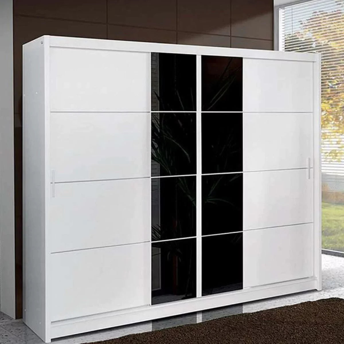 Charnwood Sliding Door Wardrobe White with Glass - 250cm