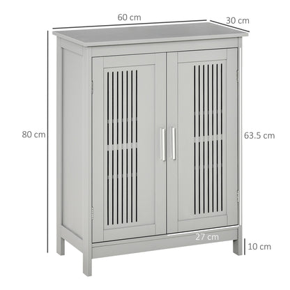kleankin Modern Bathroom Floor Cabinet - Grey