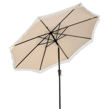 2.8M Patio Umbrella with Crank Handle and Push Button Tilt-Beige