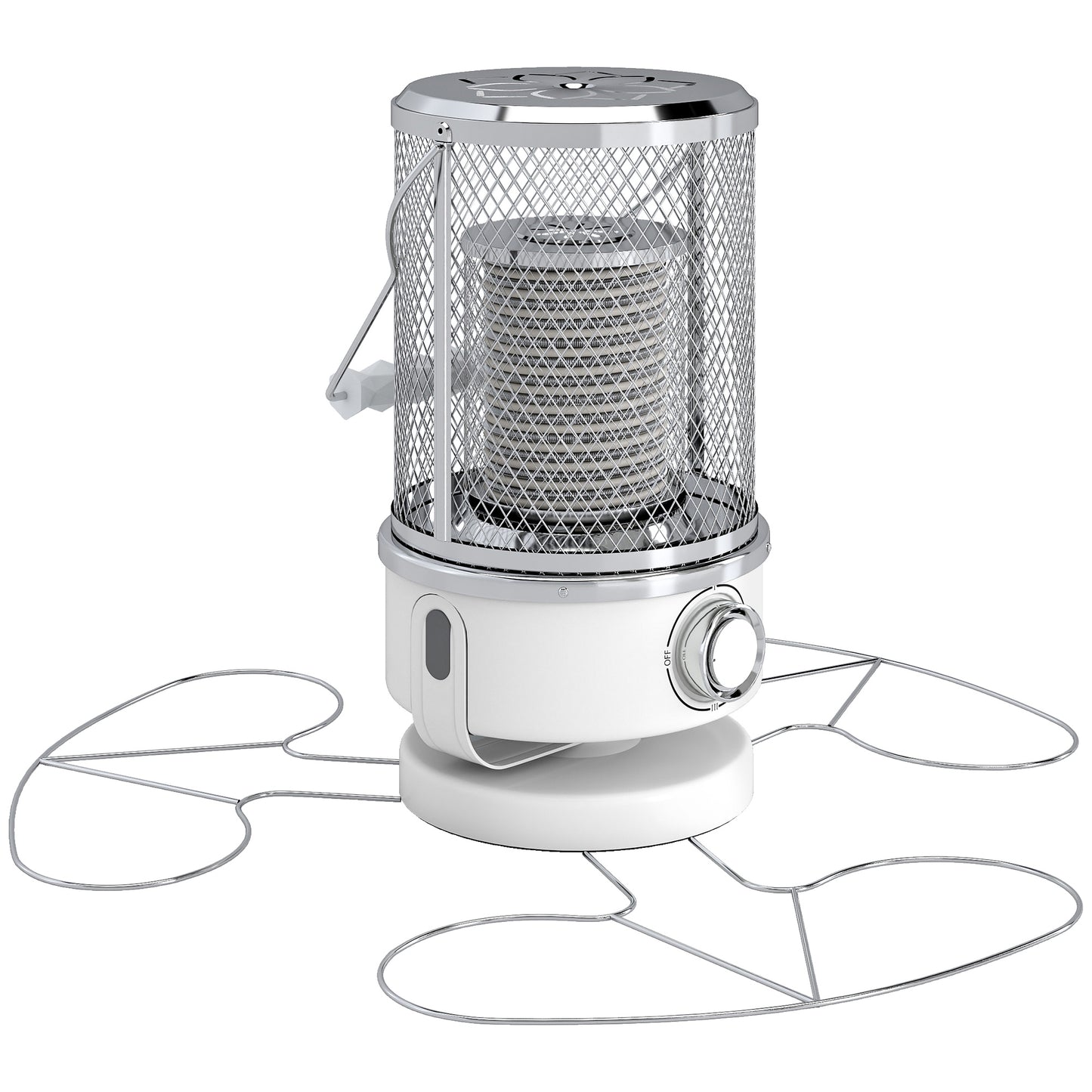 Outsunny 2000W Patio Electric Heater with 10-20㎡ Coverage, Separation Coil, Freestanding Outdoor Infrared Heater with Tip-Over Protection, Overheat Protection, Handle for Indoor and Outdoor Use, White