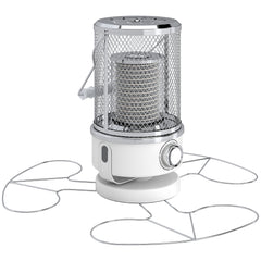 Outsunny 2000W Patio Electric Heater with 10-20㎡ Coverage, Separation Coil, Freestanding Outdoor Infrared Heater with Tip-Over Protection, Overheat Protection, Handle for Indoor and Outdoor Use, White