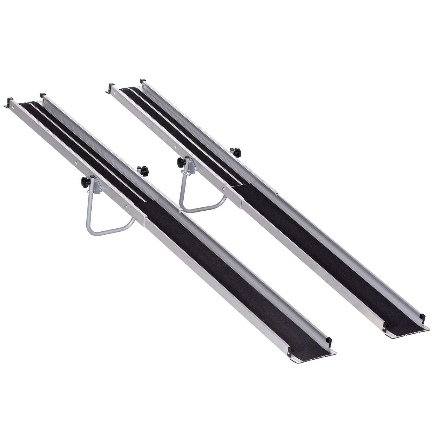 HOMCOM Set of Two 244cm Three-Level Aluminium Wheelchair Ramps