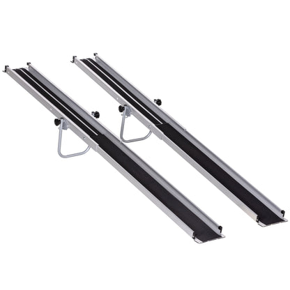 HOMCOM Set of Two 244cm Three-Level Aluminium Wheelchair Ramps