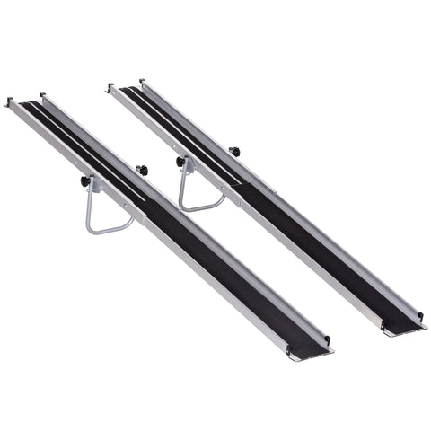 HOMCOM Set of Two 244cm Three-Level Aluminium Wheelchair Ramps
