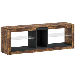 HOMCOM TV Stand Cabinet with LED Lights and Remote Control for TVs up to 65