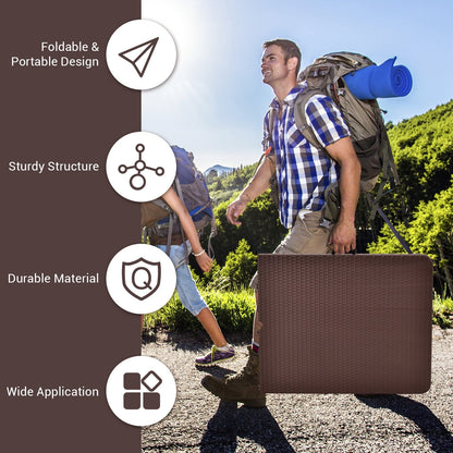 6 Feet Portable Folding Rattan Table