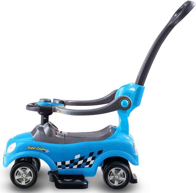 Kids 3 in 1 Ride on Car with Push Handle-Blue