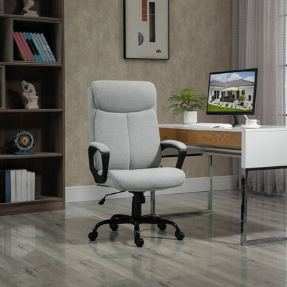 Vinsetto High Back Home Office Chair Swivel Computer Chair Adjustable Height, Light Grey