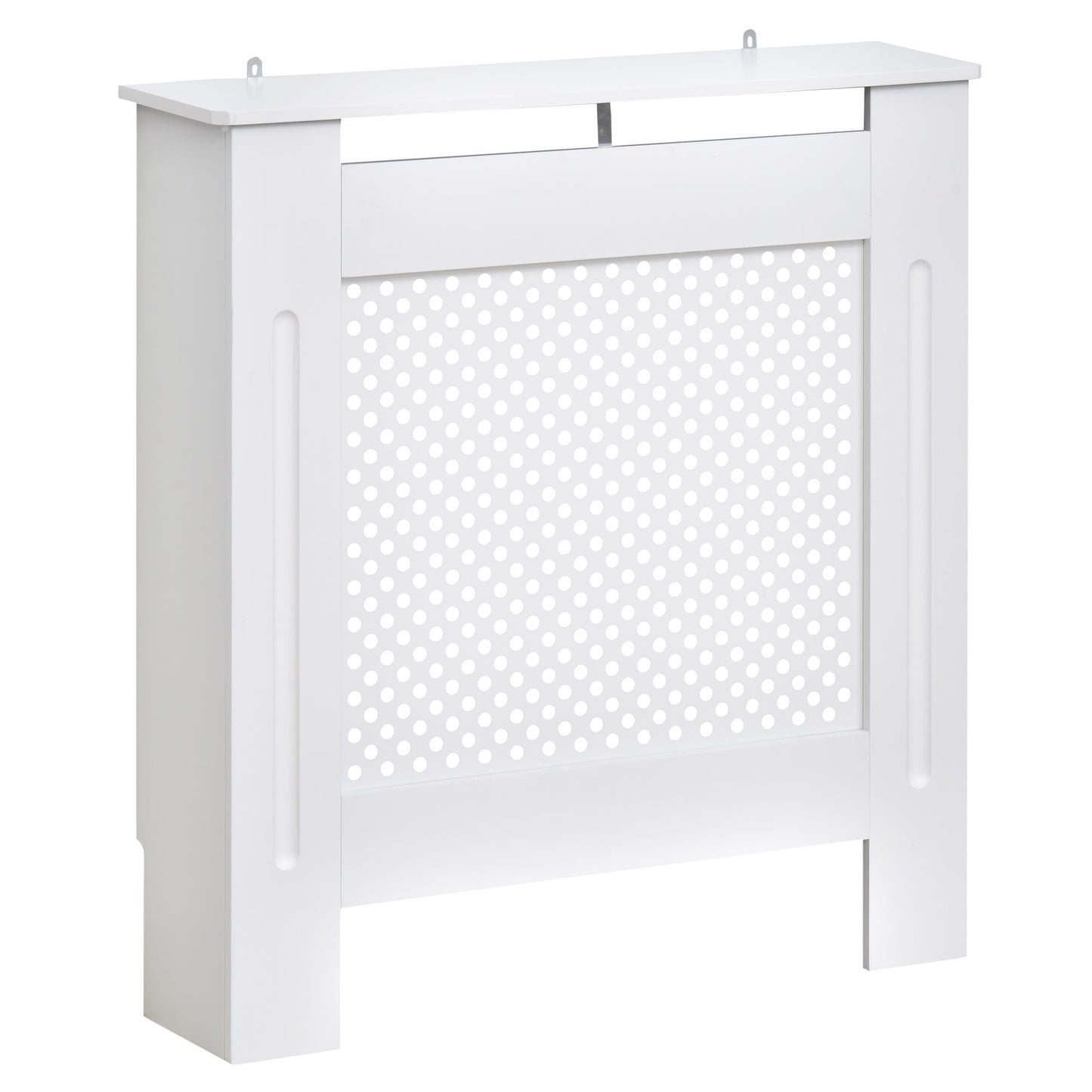 HOMCOM Wooden Radiator Cover Heating Cabinet Modern Home Furniture Grill Style White Painted (Small)