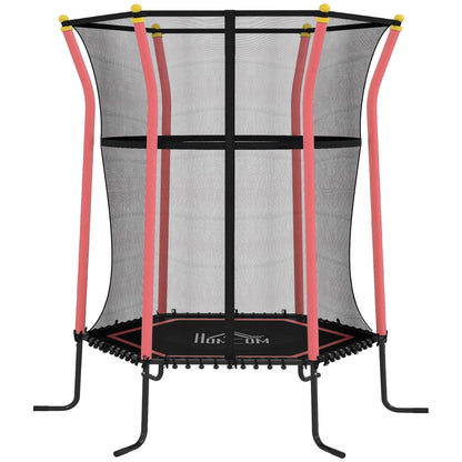 HOMCOM Kids Trampoline Mini Bouncer with Enclosure Safety Net For Ages 3-10 Years - Red