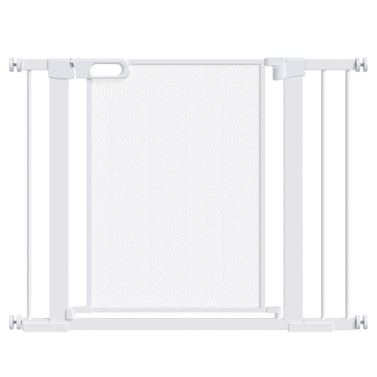 PawHut Pet Safety Gate, for Doorways, Staircases, Hallways, with Extensions Kit, 75-103cm - White
