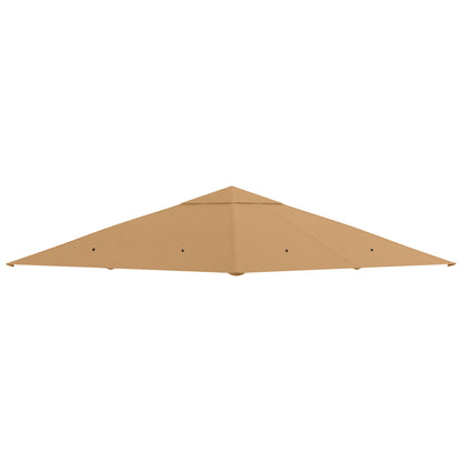Outsunny 3 x 3 m Gazebo Canopy Replacement Cover, Garden Gazebo Roof Replacement with Drain Holes, TOP COVER ONLY, Beige