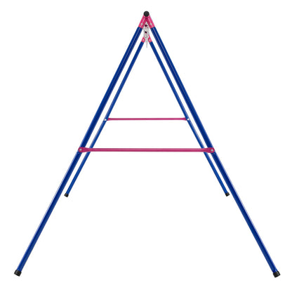 A-Frame Swing Stand for 2 Swings with Ground Stakes and Carabiners Heavy Duty-Blue